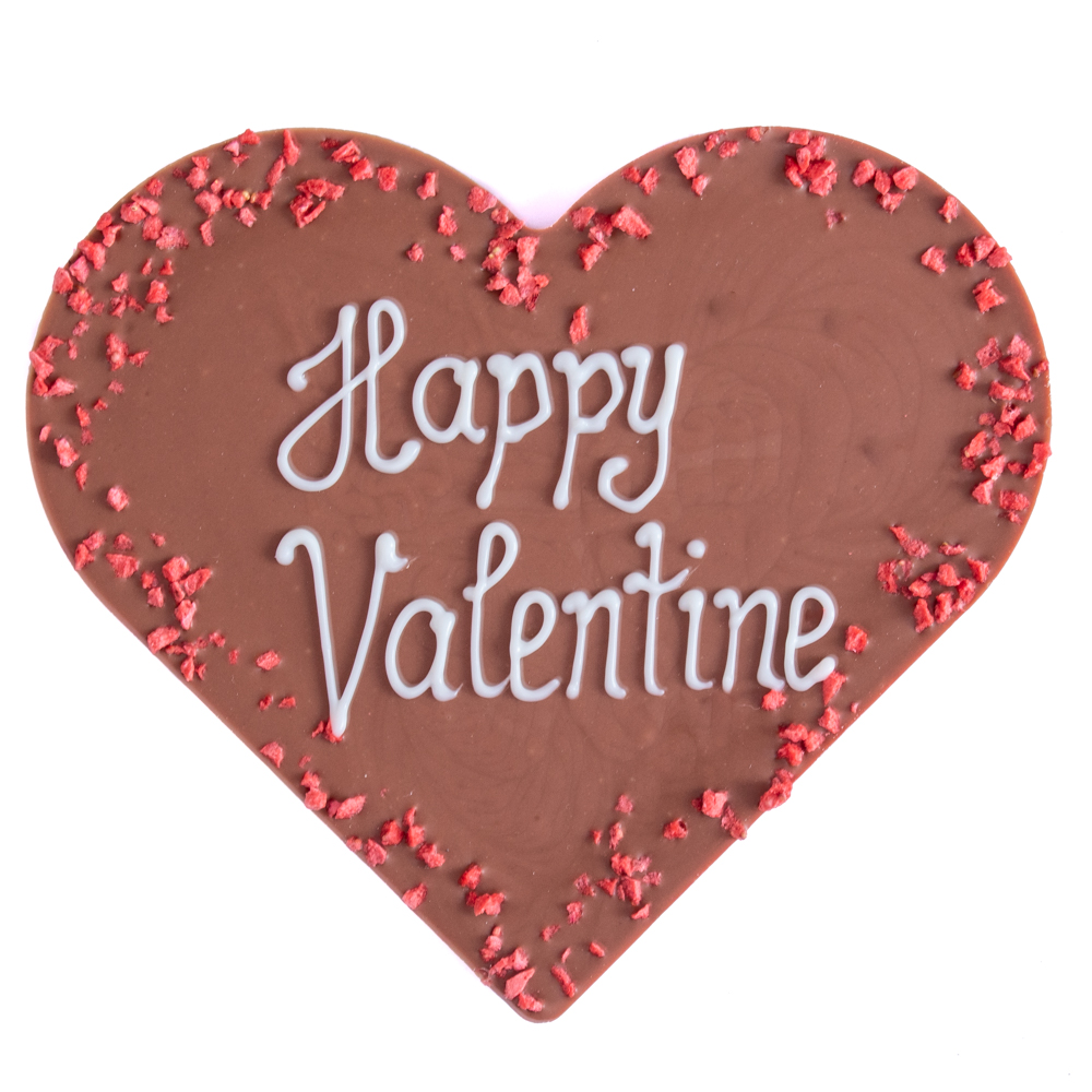 Milchschokoladen-Herz "Happy Valentine"