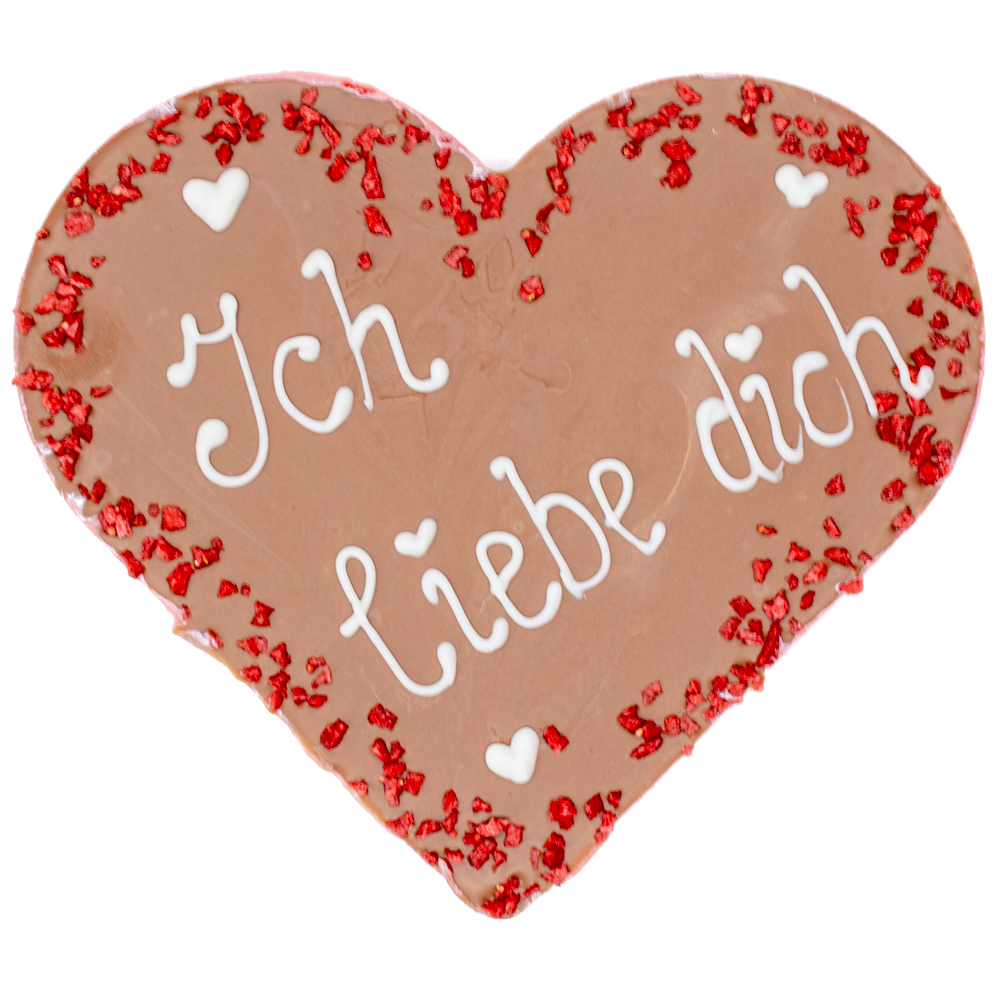 Milchschokoladen Herz "Ich liebe Dich"