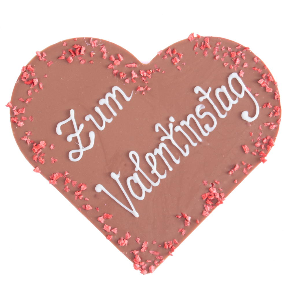 Milchschokoladen-Herz "Zum Valentinstag"
